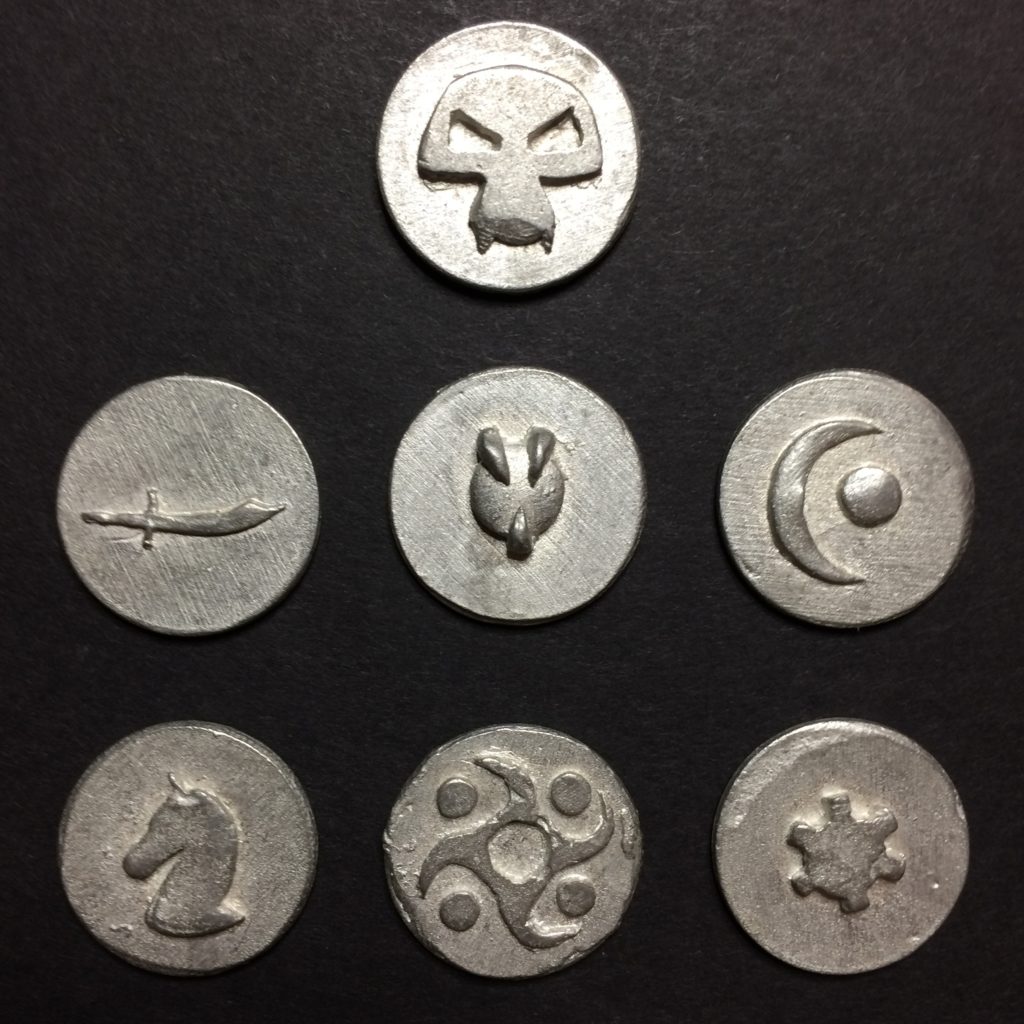 Mage Knight - Prototype - Metal Tokens - Front • Mage Knight Database